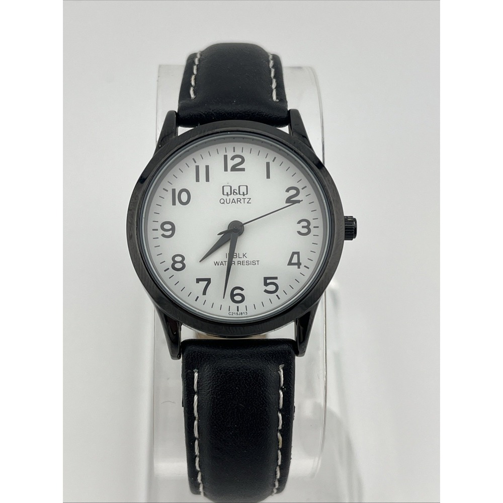 Q&Q by Citizen Watch Women 30mm Case White Dial Black Band- New Battery